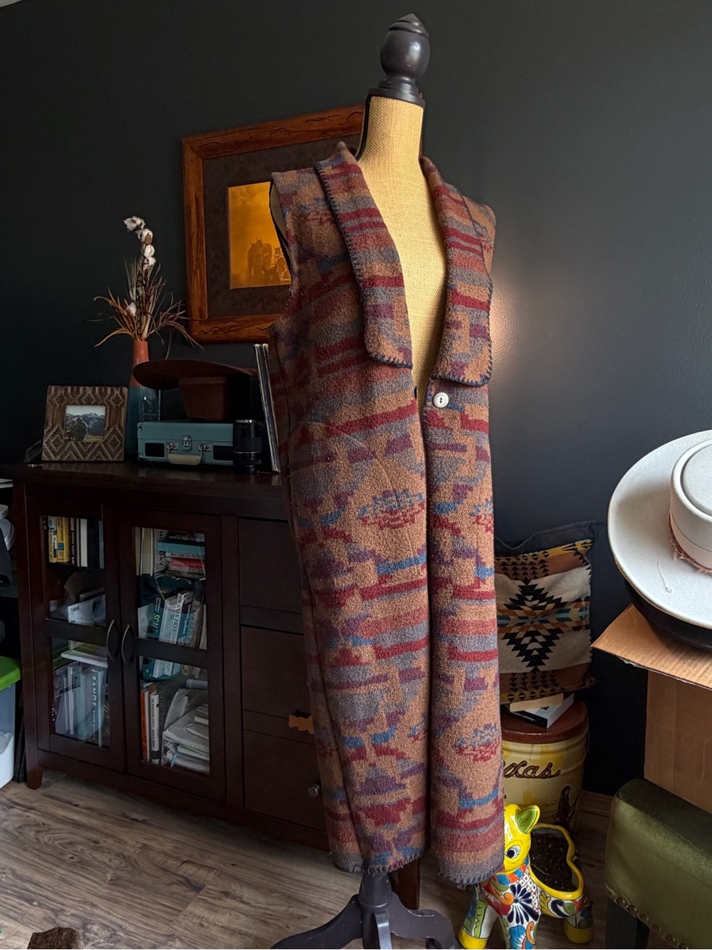 Vintage Southwestern Duster Length Vest - Women